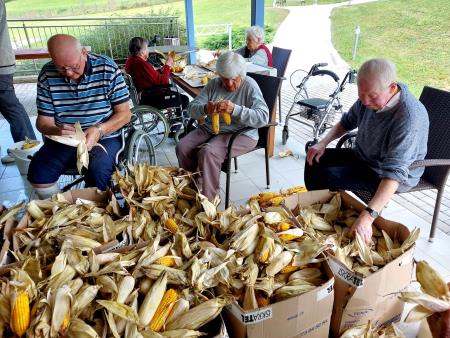 Ličkanje koruze v Domu Taber